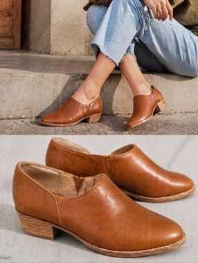 MADEWELL Lucie Shoe Womens Size 8.5 Brown Tan Leather Preppy